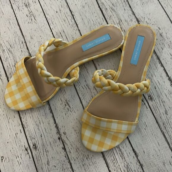 NEW Draper James Shoes- Ellie Yellow Gingham Braided Sandals-Size 7.5 $89 - Picture 2 of 3